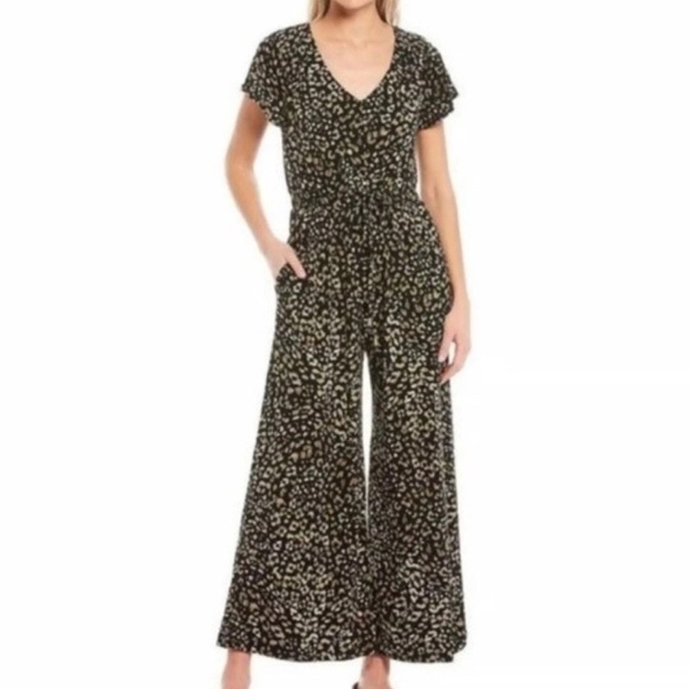 Tommy Bahama Wild One Olive Green Leopard Jumpsuit